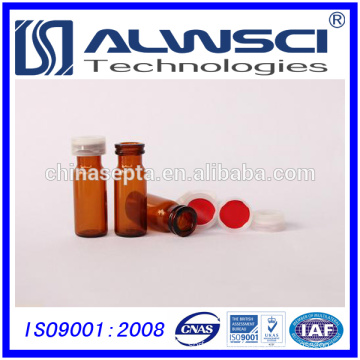 China manufacturering 1.5ml amber glass snap hplc vial autosampler vial